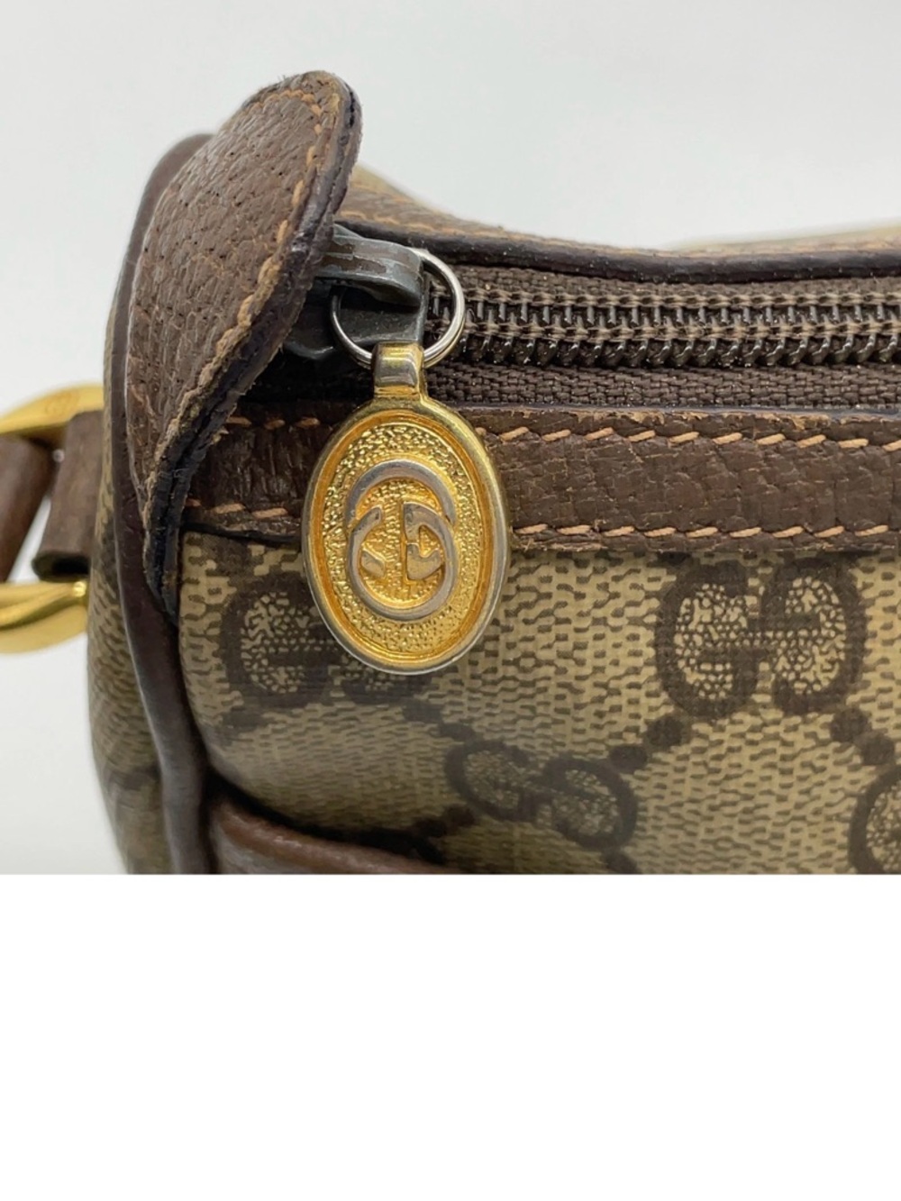 Gucci Brown GG Canvas Crossbody Bag with Web Stripe - Picture 6 of 11